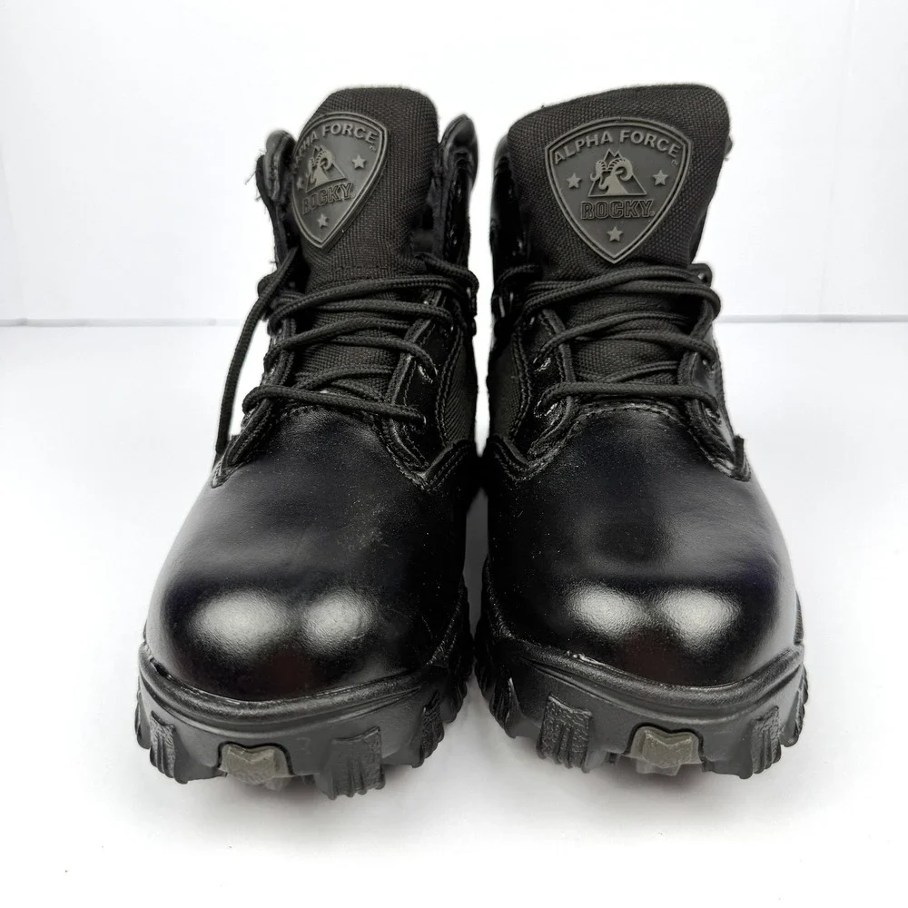Rocky Alpha Force Boots Mens Size‎ 3.5 W Black 6 Inch Waterproof Leather 2167